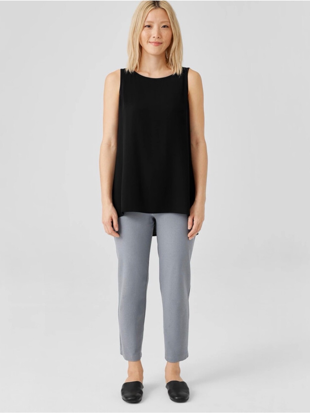 NWOT Eileen Fisher Women’s Washable Stretch Crepe Tapered Pants Size 3X in Steel